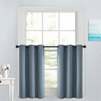 Yakamok Stone Blue Room Darkening Window Curtains 42x36 Inch by Yakamok