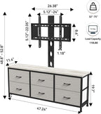 TV Stand with Mount, Fabric Dresser with 6 Drawers - Image 2