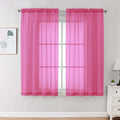 Sheer Curtains 63 inch Length 2 Panels Set by OVZME
