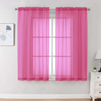 Sheer Curtains 63 inch Length 2 Panels Set by OVZME