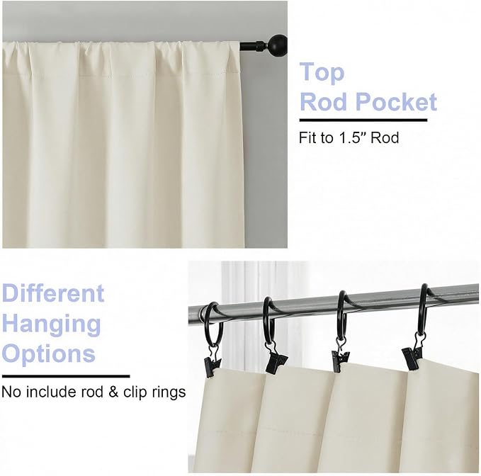 Simplebrand Ava Light Beige Short Light Filtering Curtains - Image 4