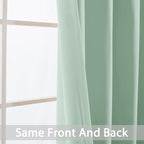 Yakamok Room Darkening Curtains 52x63 inch Light Sage Green-Living Room | 2 - Image 3