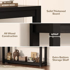 Besiost 47" Farmhouse Wood Entryway Table Narrow Console Table - Image 5