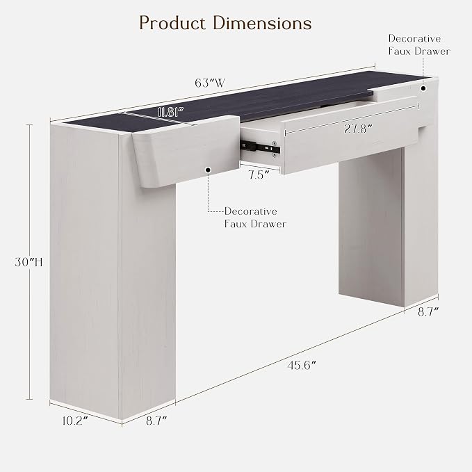 JXQTLINGMU 63" Long Wood Console Table - Image 2