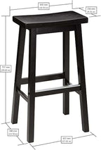 Amazon Basics Solid Wood Saddle-Seat Counter Height Bar Stools - Image 3
