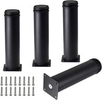 Set of 4 Stainless Steel Furniture Legs 8 Inch, Adjustable Round Cabinet Legs by Kyuionty