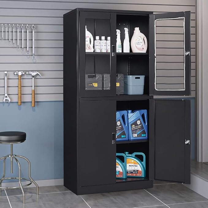 Black Metal Storage Cabinet - Image 8