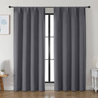 Simplebrand Ava Grey Blackout Curtains by Simplebrand