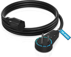 Maximm Extension Cord 4 Feet – 360° Rotating Flat Plug, 3-Prong Grounded Power by MaximmCable