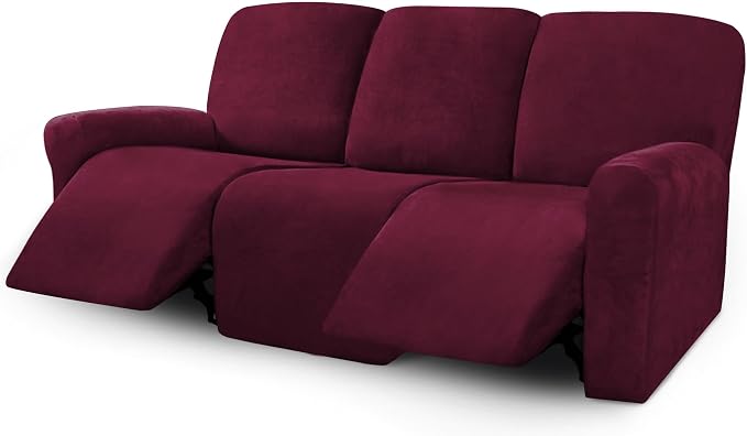 ULTICOR Velvet 8-Pieces Recliner Sofa Covers Stretch Reclining Couch Covers by ULTICOR