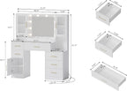 TOKSOM 51" Vanity Desk with Mirror and Lights & Charging Station, Bedroom - Image 3