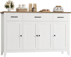 HORSTORS 55" Buffet Cabinet, Modern Farmhouse Sideboard Buffet by HORSTORS