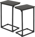AMHANCIBLE C Shaped End Tables Set of 2, Couch Side Tables that Slide Under Sofa by AMHANCIBLE