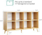 8 Cube Storage Organizer, Mid-Century Modern Wooden Bookcase - Image 3