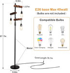 Industrial Floor Lamp, Farmhouse Tree 68 Inch 3 Lights Wood Standing Lamp - Image 5