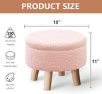 Wimarsbon Storage Ottoman, Modern Round Footrest - Image 3