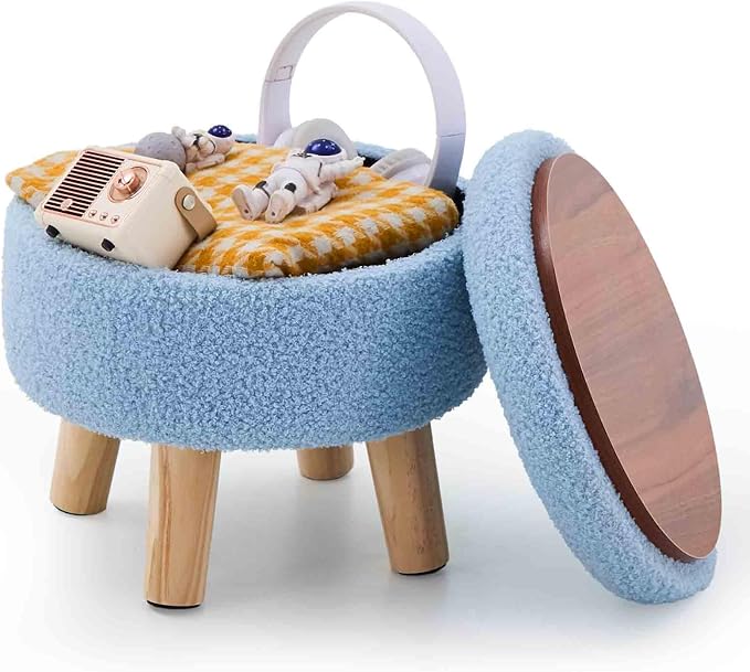 Wimarsbon Storage Ottoman, Modern Round Footrest by Wimarsbon