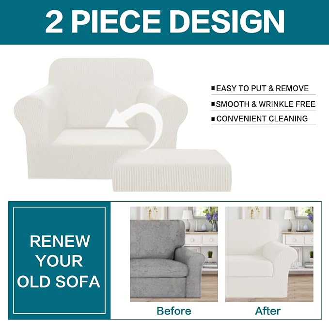 Turquoize 2 Piece Chair Covers Armchair Covers - Image 4