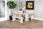 Pemberly Row 75" x 56" Farmhouse Wood Breakfast Nook Set - Image 2