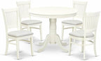 East West Furniture ANVA5-LWH-C 5 Piece Dining Room Table Set Includes a Round by EastWestFurniture