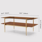 LumFurn Rectangle Coffee Table, Mid-Century Modern Design, L41 W21 x H17 - Image 2