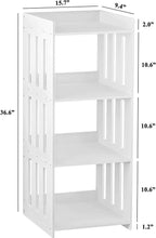 HAYOFAMY Bookshelf, Bookcase for Small Spaces, 4 Tier Shelf White Book - Image 3