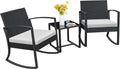 Homall Patio Furniture Set 3 Piece Resin Outdoor Bistro Set Rocking Patio Chairs by Homall