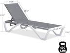 PURPLE LEAF Patio Chaise Lounge Chair Set Outside Aluminum Plastic Stackable - Image 2