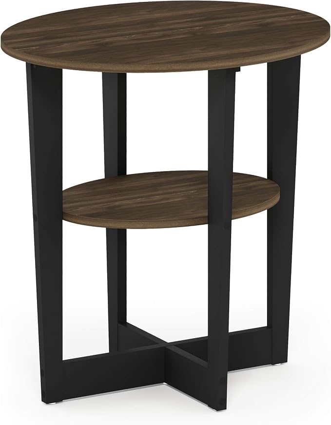 Furinno JAYA Side Table, 2-Tier Round Modern End Table - Image 6