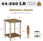 karlott End Table, 2-Tier Farmhouse Side Table, 18.9'' Handcrafted Weathered - Image 2