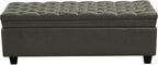 WUTUTUEE 50" Faux Leather Storage Ottoman Bench, End of Bed Upholstered by WUTUTUEE