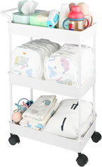 Volnamal Baby Diaper Caddy, Plastic Movable Cart by Volnamal