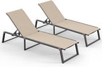 Aluminum Chaise Lounge Chair Outdoor, Foldable& No Assembly Patio Pool Lounge by Oasbira