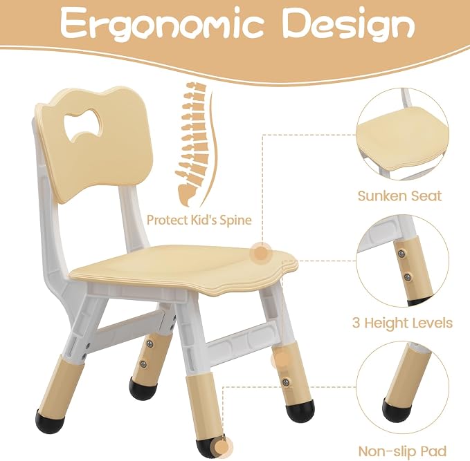 GAOMON Kids Table and 2 Chairs Set - Image 8