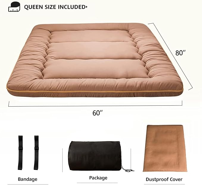 MAXYOYO Japanese Floor Mattress Futon Mattress, Thicken Tatami Mat Sleeping Pad - Image 2