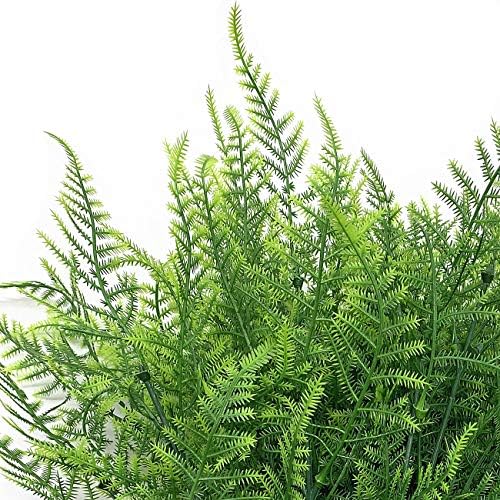 CATTREE Artificial Plants, Plastic Plants Bushes Fern Grass Shrubs Fake Leaves Wedding Home Garden Verandah Table Centerpieces Arrangements Christmas Party Decoration Planting Filler 4 Pcs - Image 3