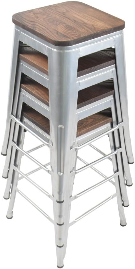 HAOBO Home 24" Backless Metal Counter Stool Height Bar Stools Barstools - Image 6