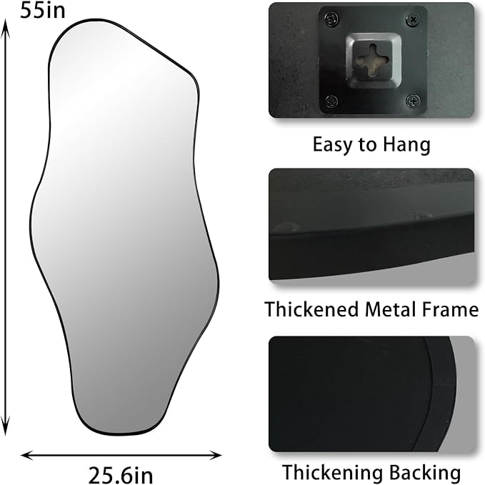 Large Irregular Mirror, Modern Organic Shaped Mirrors - Image 4