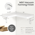 Venusmiles Corner Floating Shelves Set of 4, Wall Mounted L-Shaped Storage - Image 2
