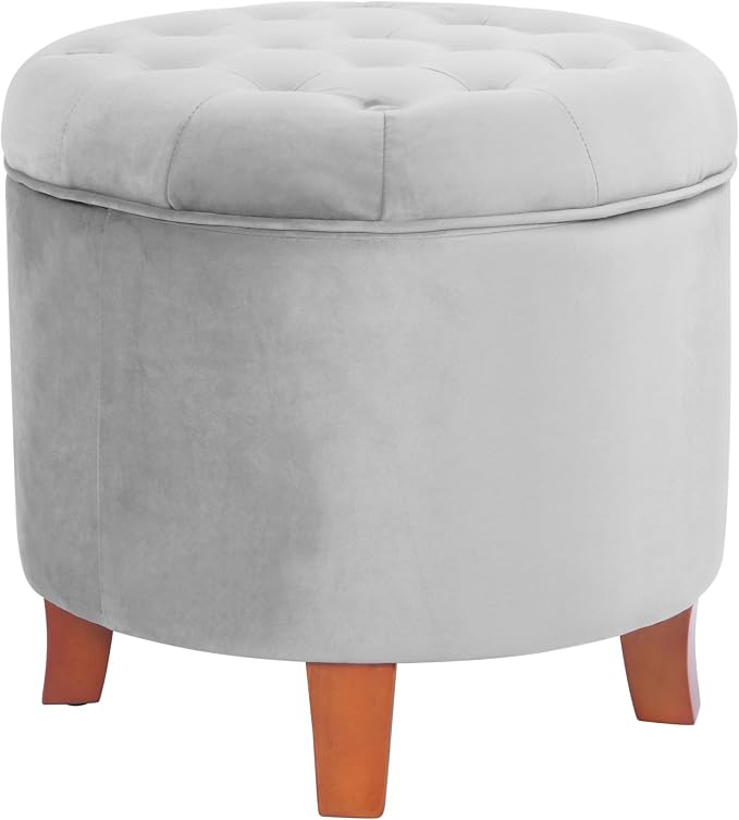 HomePop by Kinfine Fabric Upholstered Round Storage Ottoman - Image 7