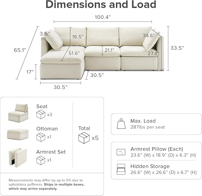 mopio Oversized Modular Sectional Sofa - Image 2