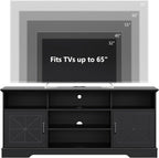 Xixini Farmhouse TV Stand for 65/60/55 Inch Tvs, Rustic Entertainment Center - Image 2