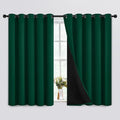 SimpleHome Dark Green 100% Blackout Curtains Room Darkening Living Room 63 | by SimpleHome