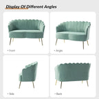HULALA HOME Modern Velvet Loveseat Sofa - Image 3