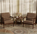Garvee Mid-Century Chenille Accent Chair Set of 2, Cozy Reading Chair, Modern by Garvee