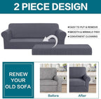Turquoize Stretch Sofa Slipcover 2 Pieces Sofa Cover Couch Cover - Image 4