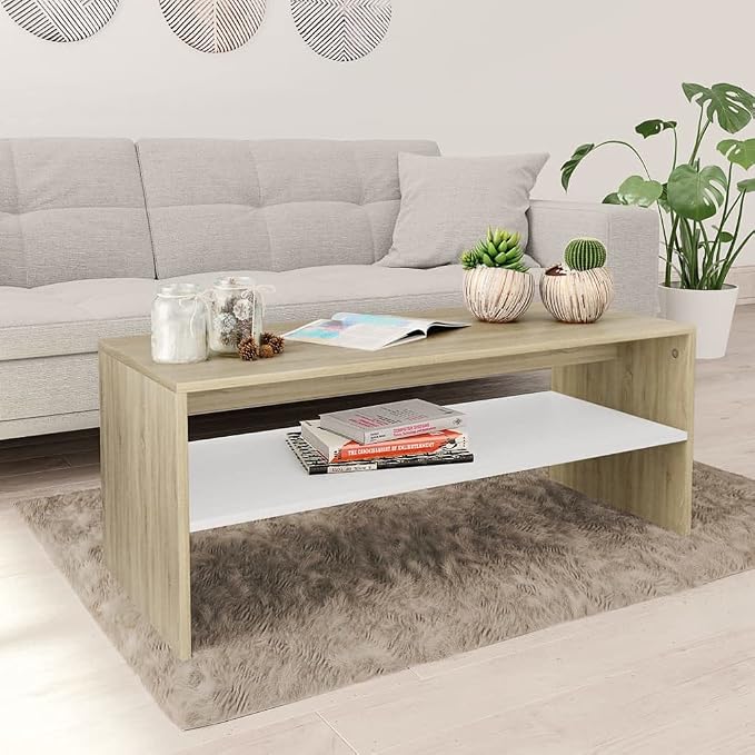 Modern Coffee Table, Scandinavian Style Rectangular Living Room Center Table by Unknown