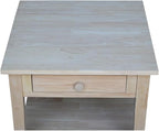 Solid Wood Spencer End Table, Unfinished - Image 10