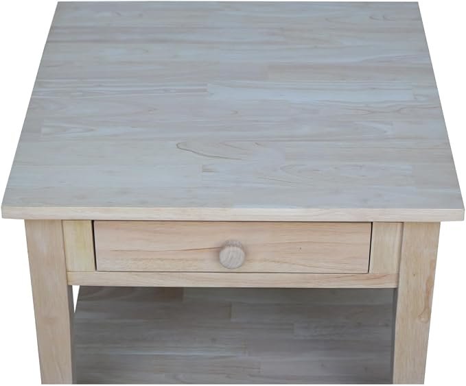 Solid Wood Spencer End Table, Unfinished - Image 10