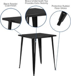 Flash Furniture Nolan Commercial Grade 31.5" Square Black Metal Indoor-Outdoor - Image 4